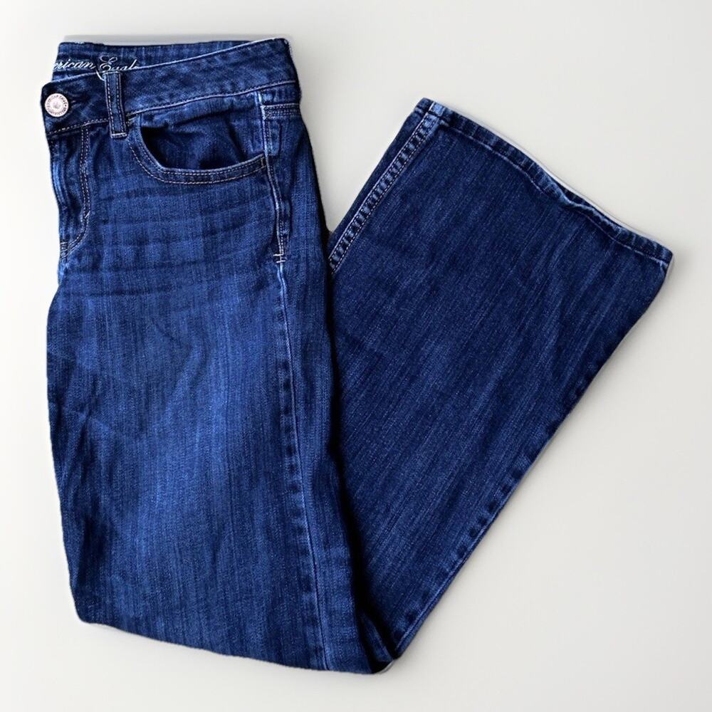 American Eagle Womens 6 AE Hipster Jeans Stretch Flare Boot mid rise